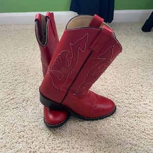 Child’s red cowboy boots
